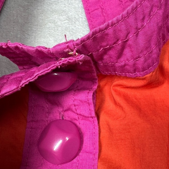 Marc by Marc Jacobs Pink Orange Heart Spade Twee Button Neckline Retro Top 2 - Picture 4 of 14